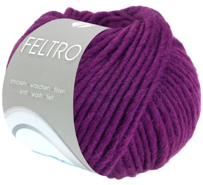 Produktbild von Lana Grossa FELTRO UNI 50 g modernes Filzgarn 50 m Farbe 129 - Rotviolett