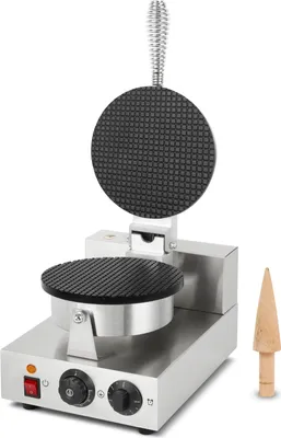Produktbild von VERTES Waffeleisen, Hörncheneisen für Eiswaffeln, 24 Stück pro Std., Kegel inkl., regelbar 0°-300°C, Timer, teflonbeschichtet