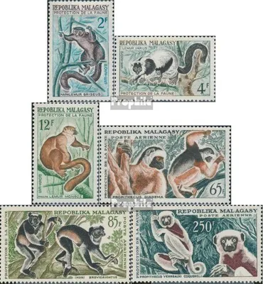 Produktbild von Briefmarken Madagaskar 467-472 (kompl.Ausg.) Jahrgang 1961 komplett postfrisch 1961 Halbaffen