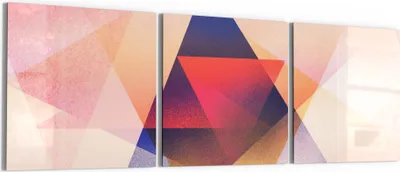 Produktbild von DEQORI Glasbild Echtglas 3x50x50 cm 'Geometrie der Farben' Wandbilder XXL groß