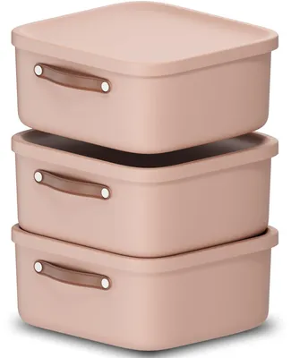 Produktbild von Rotho 3er-Set Aufbewahrungsbox 20 L Maloja - Kunststoffbox mit Deckel - Stapelbox 39,5 x 38,0 x 17,7 cm - Plastikbox Ordnungsbox Allzweckkiste
