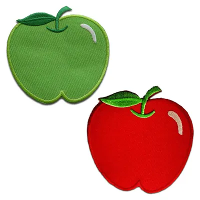 Produktbild von Apfel Frucht Obst - Aufnäher, Bügelbild, Aufbügler, Applikationen, Patches, Flicken, Zum Aufbügeln, Größe: 7.5 x 8 cm