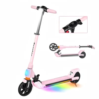 Produktbild von Elektroroller Für Kinder Und Jugendliche Mit 200W Motor, 10-20km Reichweite, Höhenverstellbar, LED-Beleuchtung, Faltbar E-Scooter, Elektroscooter Rosa