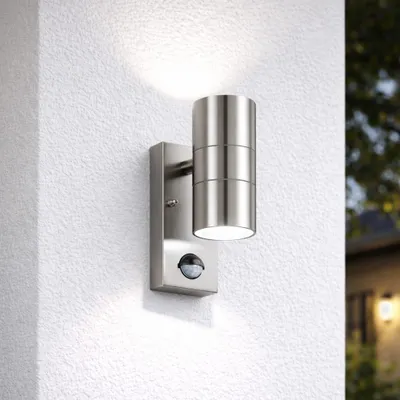 Produktbild von hoftronic LED-Wandleuchte 8W 4000K IP44 Edelstahl Sensor