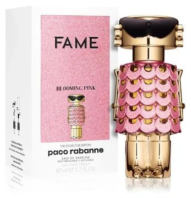 Produktbild von Rabanne Fame Blooming Pink, Frauen, 80 ml, Mandarine, Mango, Jasmin, Weihrauch, Sandelholz, Vanille, Spray