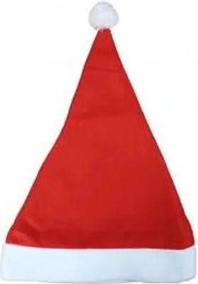 Produktbild von Rote weiche Nikolausmütze LUX mit weißem Bommel und Einsatz, 29x41 cm, 58 cm Umfang
