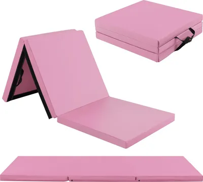 Produktbild von GOPLUS Sportmatte, 180 x 60 x 5 cm Turnmatte rutschfest mit Tragegriffen, EPE-Perlenbaumwolle, Klettverschlüsse, faltbare Trainingsmatte für Yoga