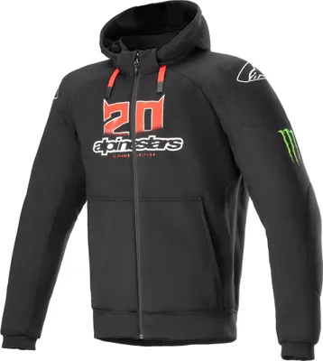 Produktbild von Alpinestars FQ20 Chrome Ignition Monster Motorrad Zip Hoodie, schwarz/weiß/rot, 2XL