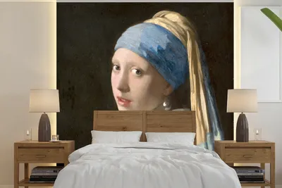 Produktbild von MuchoWow® Fototapete für Wohnzimmer oder Schlafzimmer Wandtapete Vinyl Motivtapete Das Mädchen mit dem Perlenohrring - Gemälde von Johannes Vermeer - 300x300 cm - Wanddekoration