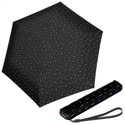 Obrázek produktu pro Knirps KNIRPS US.050 RAIN BLACK - lehký dámský skládací plochý deštník