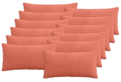 Productafbeelding van vidaXL Kussenhoezen, 12 stuks, ALMELO, rood-oranje, 40 x 80 cm, cordura