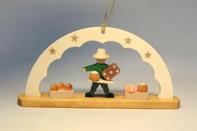 Produktbild von Christbaumschmuck Schwibbogen mit Pfefferkuchenverkäufer Höhe= 4,5cm NEU