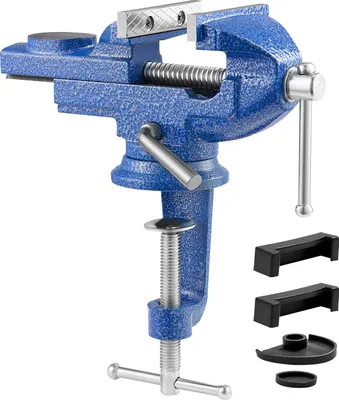 Produktbild von VEVOR Schraubstock, 7,62 cm, Tischschraubstock mit 360°-Drehsockel, Werkbankschraubstock, Gusseisenkonstruktion, für Holzbearbeitungs-, Metallbohr-, Gravier-, Schleif-, Schweiß- & Schneidearbeiten