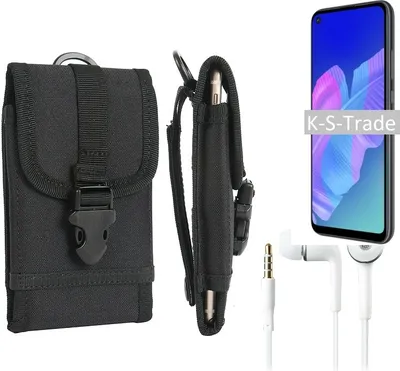 Produktbild von K-S-Trade Holster Schutz Hülle kompatibel mit Huawei P40 lite E Gürteltasche Handy Hülle Tasche outdoor Seitentasche schwarz 1x + Kopfhörer