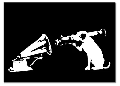 Zdjęcie produktu dla Giallobus - Hmv Dog - Banksy - 140D x 100S cm - Obraz - Szkło akrylowe