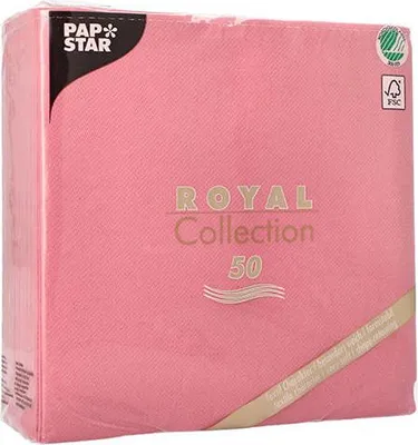 Produktbild von Royal Collection Servietten rosa 1/4 3W 40 x 40 cm 50 Stück.