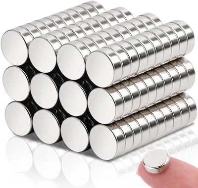 Productafbeelding van 120 extra sterke neodymiummagneten, klein, rond, 9x3 mm, geschikt voor whiteboard, magnetisch bord, prikbord, koelkast, knutselaccessoires