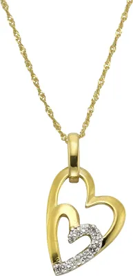 Produktbild von Celesta Gold Halskette 375/- Gelbgold 2farbig Zirkonia Herz