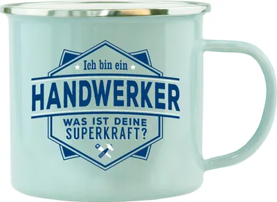 Produktbild von Echter Kerl Emaille Kaffeetasse Kaffeebecher Handwerker