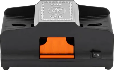 Produktbild von Kartenmischgerät - Elektrischer Kartenmischer - Automatisch - USB oder Batteriebetrieb - 220V Netzadapter - Für Texas Hold'em - Mischt ca. 1 Min. - Schwarz