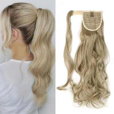 Zdjęcie produktu dla Peruka, warkocz, kucyk, falowana, włosy syntetyczne, 43 cm, jasny blond (mieszanka), farba do rozjaśniania, blond