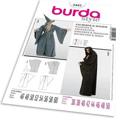 Obrázek produktu pro Střih Burda 2483 - Čaroděj, Gandalf, mág