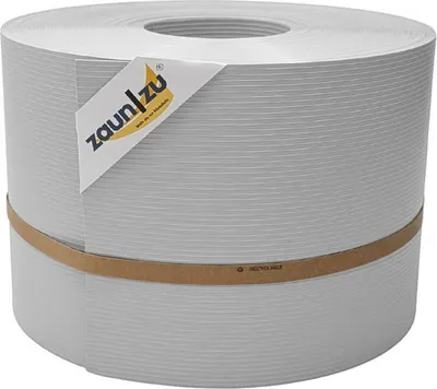 Produktbild von Sichtschutzstreifen zaun|zu RILLE 50m Rolle PP Zaunblende Doppelstabmattenzaun Lichtgrau 50m