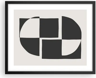 Produktbild von Gerahmtes Poster - Schwarzer Rahmen - Abstraktion Kontrast Figuren - 50x40 cm - Wand Bild - Wanddeko - Wandbilder - Kunstposter - Wandposter - Bilderrahmen - Bilder - Kunstdruck - P2BAA50x40-4495