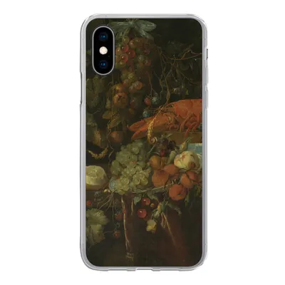Produktbild von MuchoWow® Handyhülle Schutzhülle Hülle für iPhone X Stilleben mit Obst und einem Hummer - Gemälde von Jan Davidsz. de Heem Silikon Softcase Handy Hülle - Handyhülle