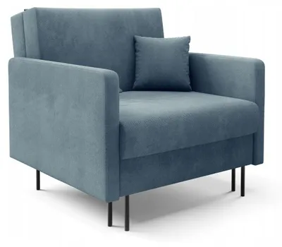 Produktbild von LIKMA Mara Schlafsessel 1-Sitzer 98x98x107 cm Hellblau ausklappbar mit Bettfunktion 80x188 cm Sesselbett mit Stauraum und Kissen
