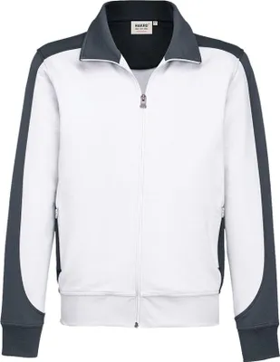 Produktbild von HAKRO Sweatjacke Contrast Performance #477 Gr. 2XL weiß/anthrazit