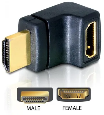 Obrázok produktu pre DeLOCK HDMI samec > HDMI samica 90° horný HDMI 1.3 čierny