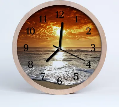 Produktbild von Holzuhr 20fi cm wanduhr - Seestrandlandschaft