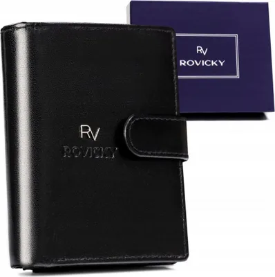 Obrázok produktu pre Rovicky pánska peňaženka z prírodnej kože čierna RFID 12,5x10 cm