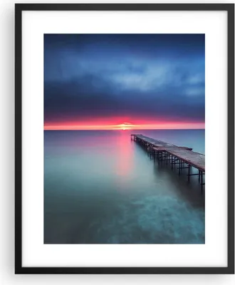 Produktbild von Gerahmtes Poster - Schwarzer Rahmen - Brücke Meer Landschaft - 40x50 cm - Wand Bild - Wanddeko - Wandbilder - Kunstposter - Wandposter - Bilderrahmen - Bilder - Kunstdruck - P2BPA40x50-4955