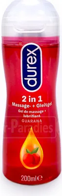 Produktbild von Durex 2in1 Massage- & Gleitgel mit Guarana, 200 ml