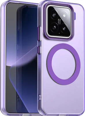 Image de Etui magnétique pour Xiaomi 15 Pro, étui antichoc fin, mat et translucide Violet