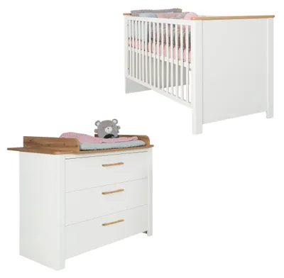 Produktbild von roba Möbelset 'Ava' 2-teilig, inkl. Kombi-Kinderbett 70 x 140 cm & Wickelkommode schranktief