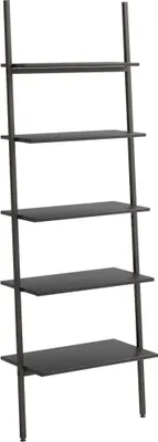 Produktbild von vidaXL Leiterregal mit 5 Böden Schwarz 64x34x185,5 cm