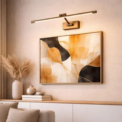 LED-Wandleuchte 48 cm, 10 W, Warmweiß, schwenkbar, Gold