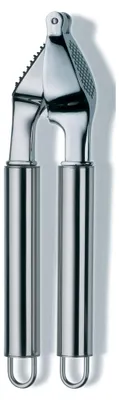 Knoblauchpresse aus Edelstahl, 20 x 3,5 x 2 cm, silber