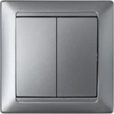 Produktbild von Serienschalter Unterputz Lichtschalter 10A Premium serie STILE Silber