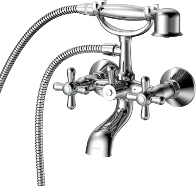 Produktbild von Avapax | Wannenarmatur - Gebürstet - Mit Duschset - Messing - Chrom Hochglanz