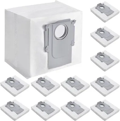 Immagine prodotto di 12 sacchetti per aspirapolvere per Roborock Q5+, Q5 Pro+, Q7+ e Q7 Max+, S7 MaxV Ultra, S7 Pro Ultra, Q8+ Max e Pro, S8+ e S8 Pro Ultra – Sacchetti per aspirapolvere – Stazione di ricarica