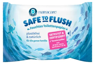 Produktbild von NATRACARE SAFE TO FLUSH feuchtes Toilettenpapier (30 Blatt)