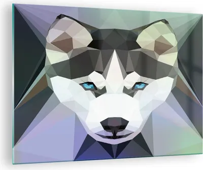Produktbild von Bilder auf glas - Hund Husky Portrait - 70x50cm - Glasbilder - Wandbilder - Kunstdruck - zum Aufhängen bereit - Wanddekoration aus Glas - Glas Bilder - Wandbild auf Glas - Einteilig - GAA70x50-3080