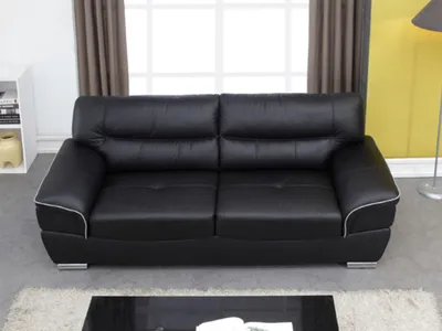 Produktbild von Couchgarnitur Leder 3+2 - Schwarz - THIBAULT