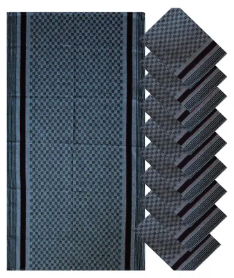 Produktbild von 10x Geschirrtuch, 50x100cm, 100% Baumwolle, Grubentuch, Küchentuch, Trockentuch, Gastronomie grau gemustert