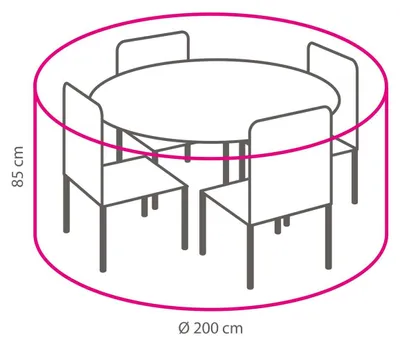Produktbild von Runde Schutzhülle für Gartenmöbel ⌀ 200 cm, Höhe 85 cm