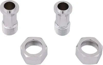 Productafbeelding van JS WZ-Aansluitset, met loodgietersdraad, AG1/2" x IG3/4", verchroomd, verpakking met 2 stuks.